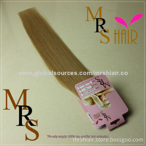 20-inch Light Brown 14# Peruvian Silk Straight Tape in Hair Extensions